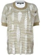 Junya Watanabe Comme Des Garçons Distressed Knit Top, Women's, Size: M, Nude/neutrals, Cotton/linen/flax/nylon/polyester