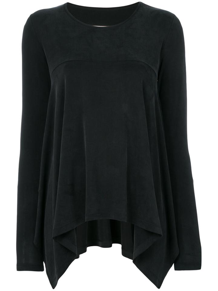Mm6 Maison Margiela Flared Long-sleeve Top - Black
