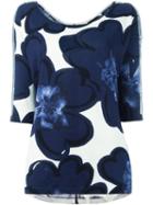 Twin-set Sequin Stripe Floral Sweater, Women's, Size: S, Blue, Cotton/viscose
