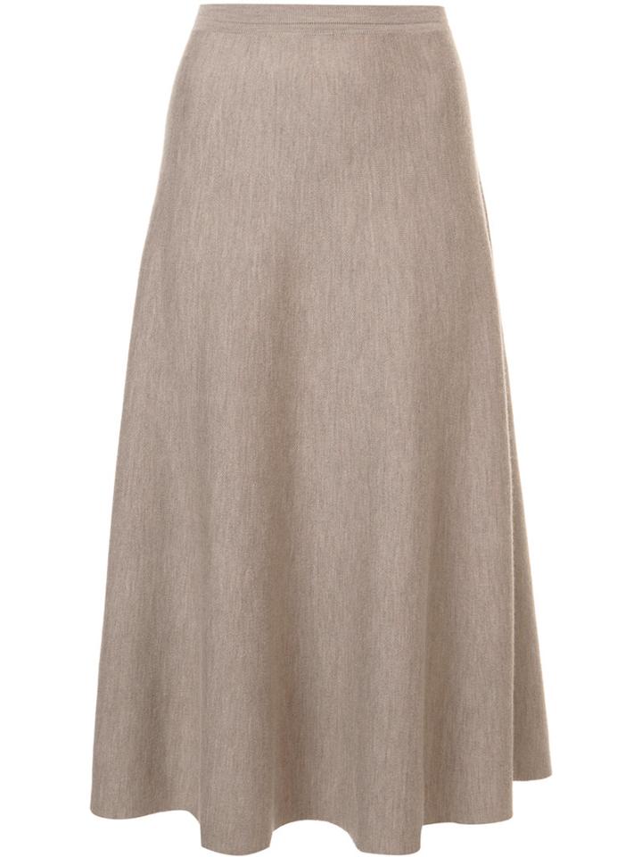 Gabriela Hearst Flared Midi Skirt, Women's, Size: Large, Brown, Nylon/spandex/elastane/cashmere/wool