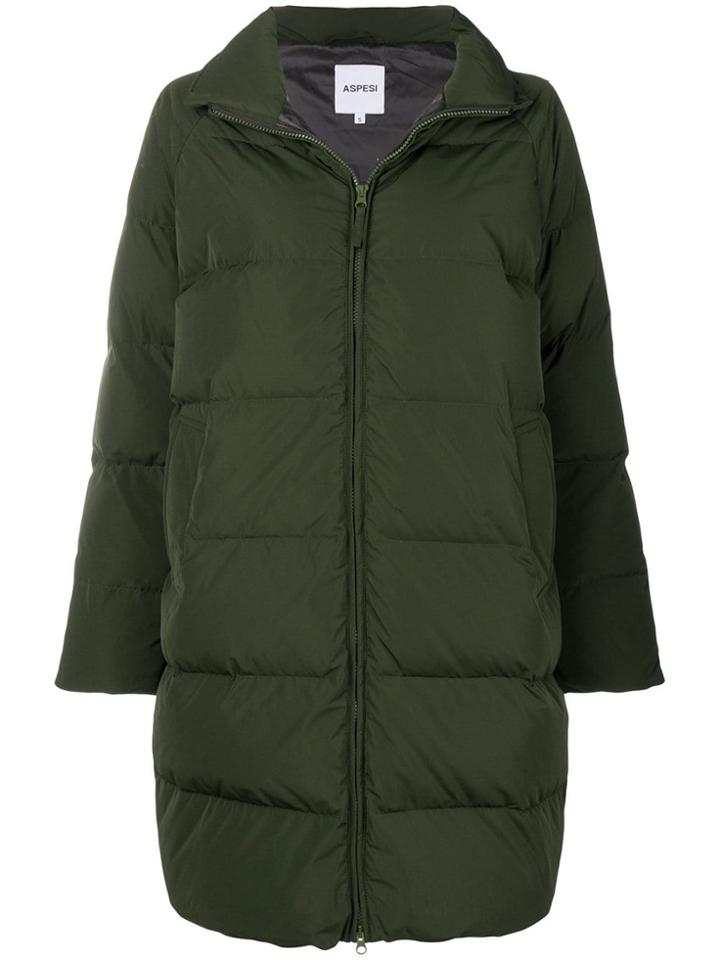 Aspesi Zipped Oversized Padded Coat - Green