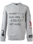 Lanvin Semantics Print Sweatshirt, Men's, Size: Medium, Grey, Cotton/polyester/polyamide
