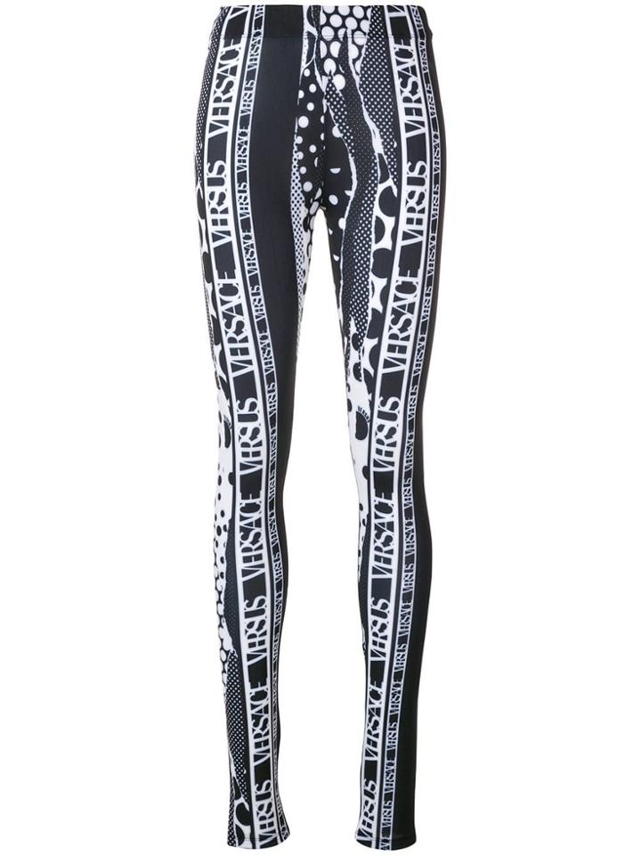 Versus Logo Printed Leggings - Black