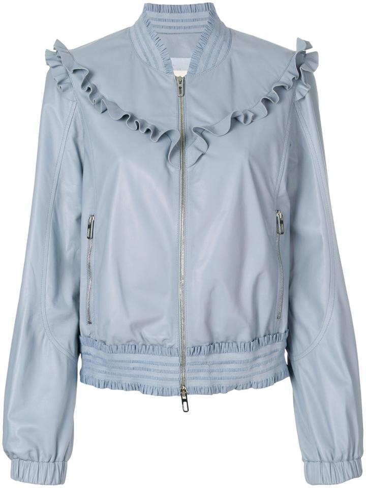Drome Frill Trim Bomber Jacket - Blue