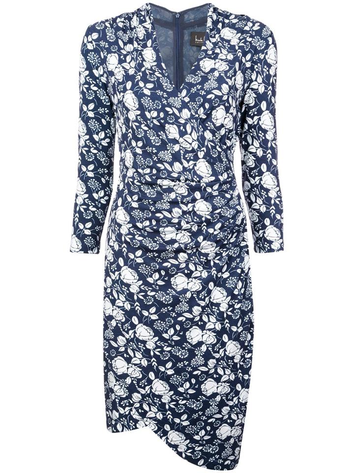 Nicole Miller Print Wrap Dress - Blue