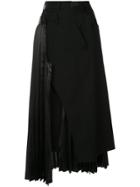Junya Watanabe Pleated Asymmetric Skirt - Black