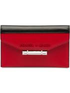 Prada Sybille Two-tone Leather Card Holder - Red