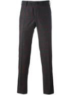 Pt01 Checked Slim Fit Trousers, Men's, Size: 48, Grey, Virgin Wool