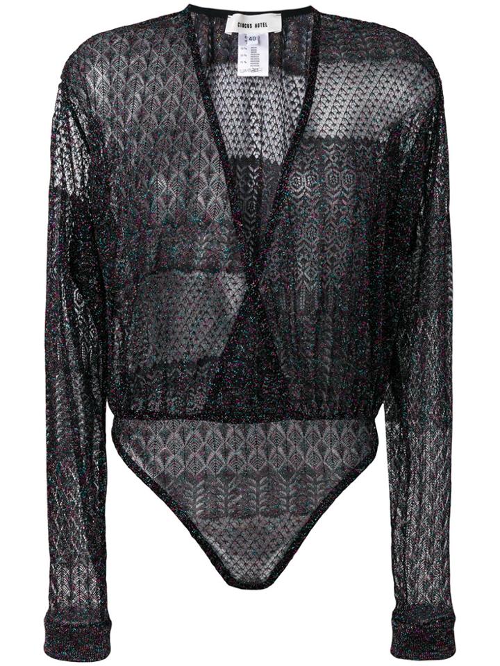 Circus Hotel Lace Detail Bodysuit - Multicolour
