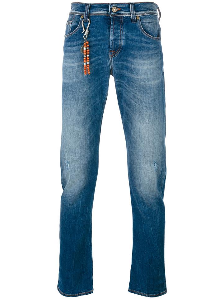 7 For All Mankind Slim-fit Jeans, Men's, Size: 32, Blue, Cotton/polyester/spandex/elastane