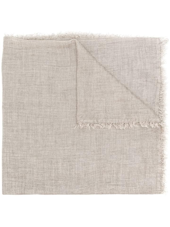 Faliero Sarti Creased Frayed Scarf - Grey