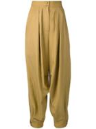 Alberta Ferretti Drop-crotch Trousers - Neutrals