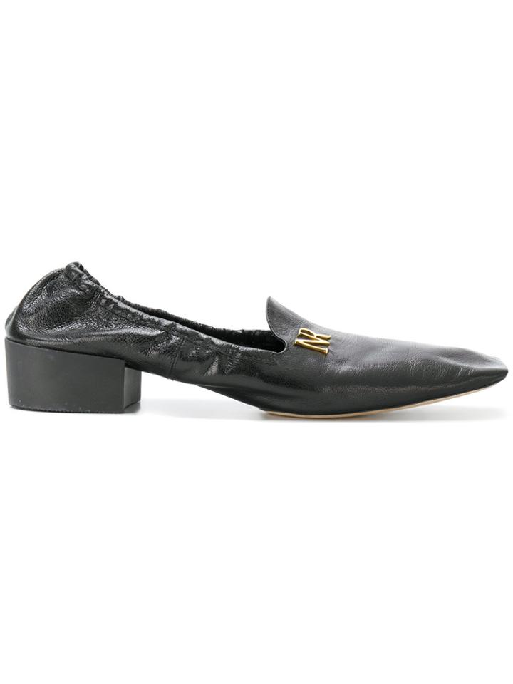 Nina Ricci Logo Plaque Loafers - Black