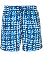 Ermenegildo Zegna Printed Medium Swim Shorts - Blue