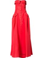 Carolina Herrera 'faille Bustier' Gown, Women's, Size: 8, Red, Silk