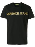 Versace Jeans Logo Embroidered T-shirt - Black