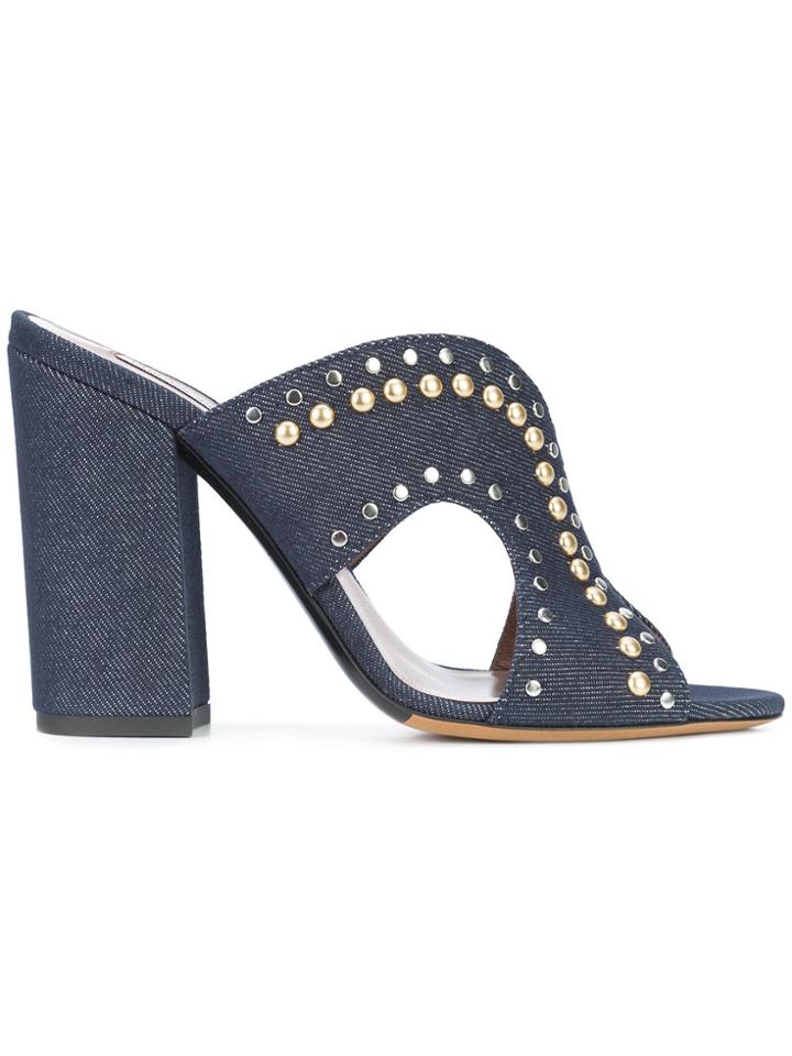 Tabitha Simmons Celia Studded Mules - Blue