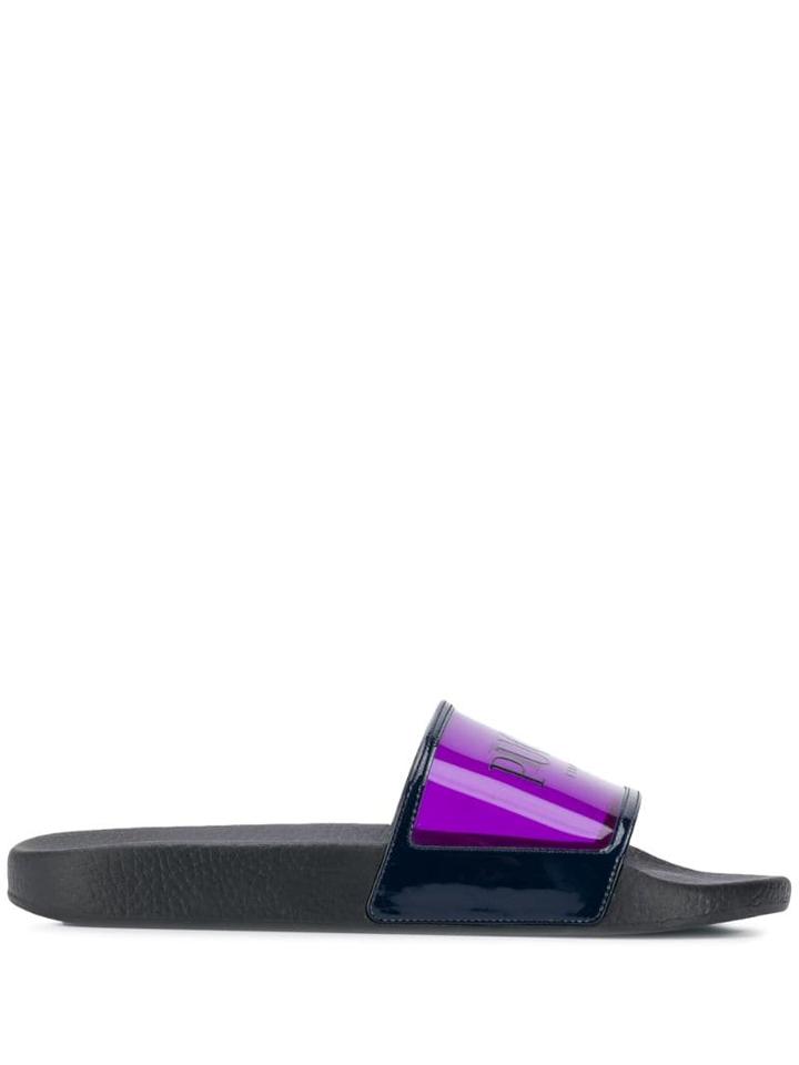 Emilio Pucci Logo Print Slides - Black