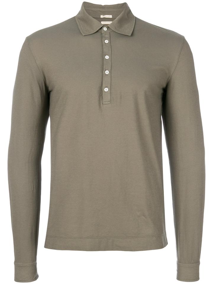 Massimo Alba Long Sleeved Polo Shirt - Nude & Neutrals