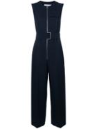 Victoria Beckham Sleeveless Belted Jumpsuit - Blue