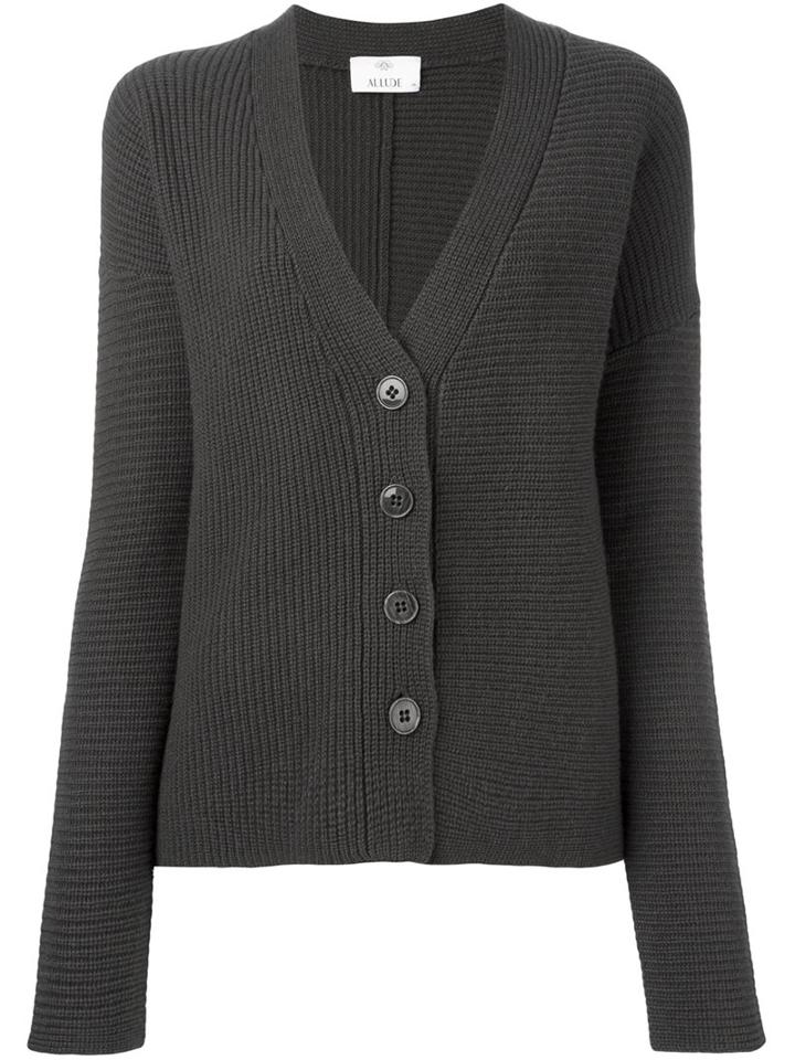 Allude V-neck Buttoned Cardigan, Women's, Size: Xs, Brown, Cashmere/virgin Wool