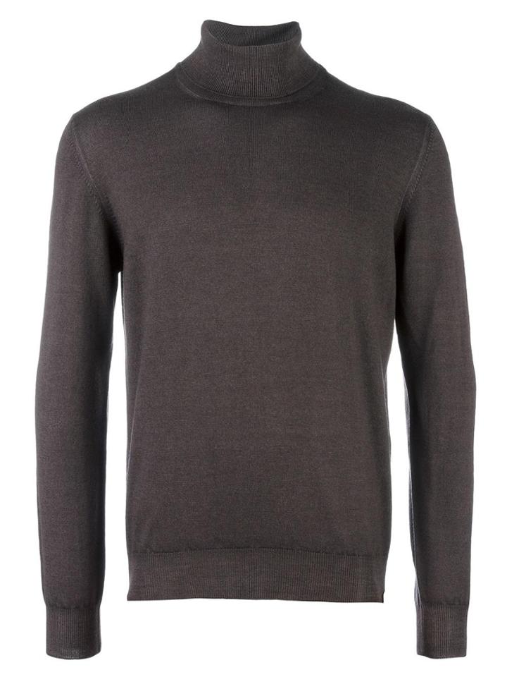 La Fileria For D'aniello Turtleneck Fine Knit Jumper - Brown
