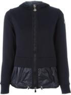 Moncler Layered Hooded Jacket, Women's, Size: M, Blue, Cotton/polyamide