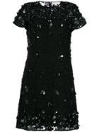 Michael Michael Kors Floral Appliqué Lace Dress - Black