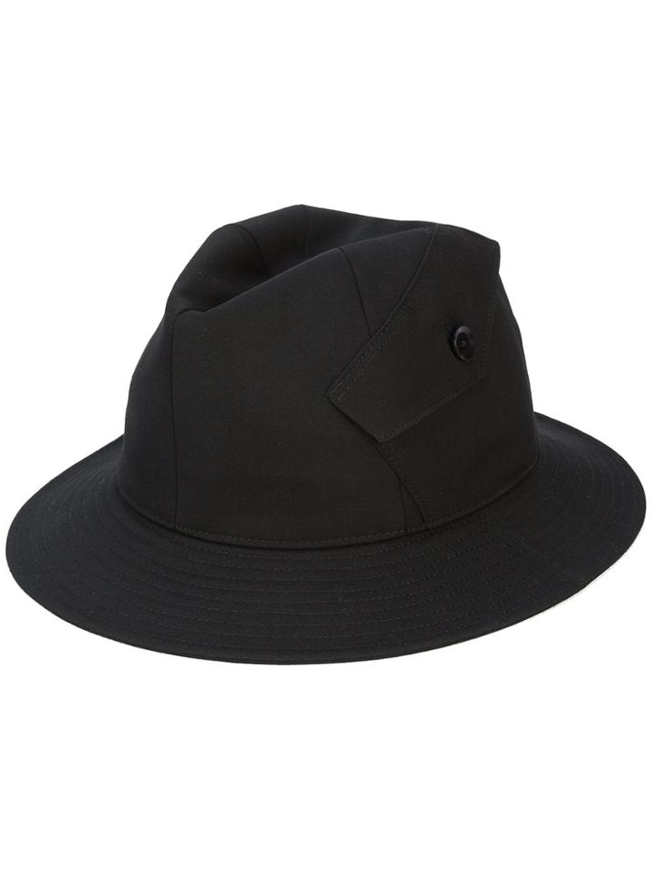Yohji Yamamoto Button Side Trilby Hat - Black