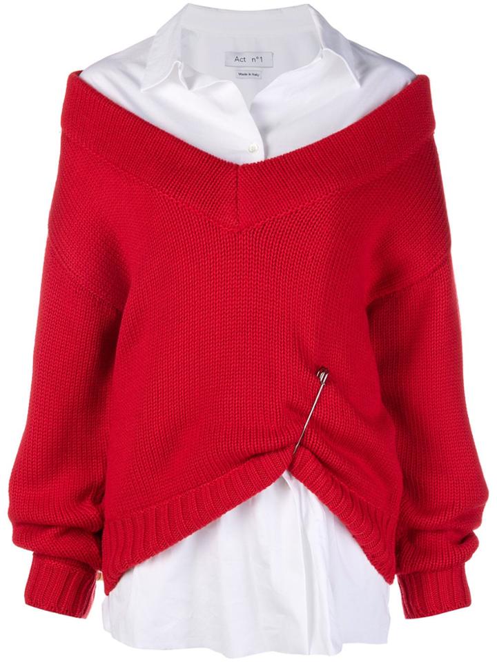 Act N&deg;1 Shirt Layered Off-shoulder Sweater