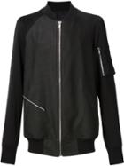 Rick Owens 'disco' Bomber Jacket, Men's, Size: 50, Black, Polyester/spandex/elastane/cupro/lamb Nubuck Leather