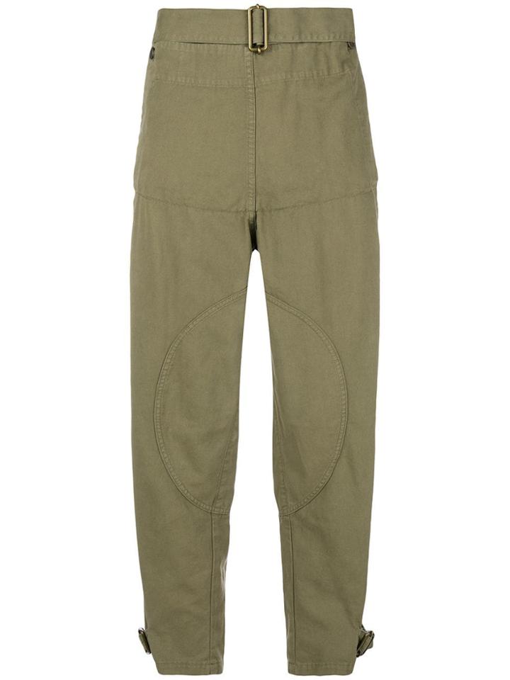 Jw Anderson Women's Khaki Fold Front Utility Trousers - Green