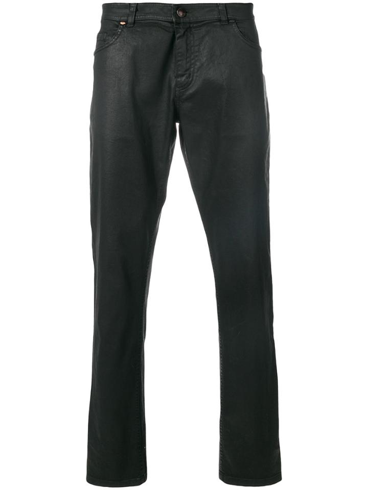 Tom Rebl Skinny Waxed Jeans - Black
