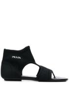 Prada Sock Style Sandals - Black