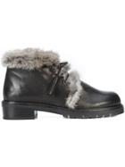 Stuart Weitzman Fur-trim Boots - Black