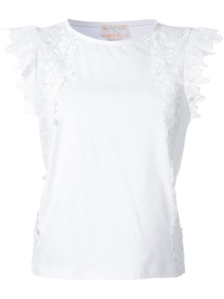 Giambattista Valli Embroidered Trim Blouse, Women's, Size: 40, White, Cotton
