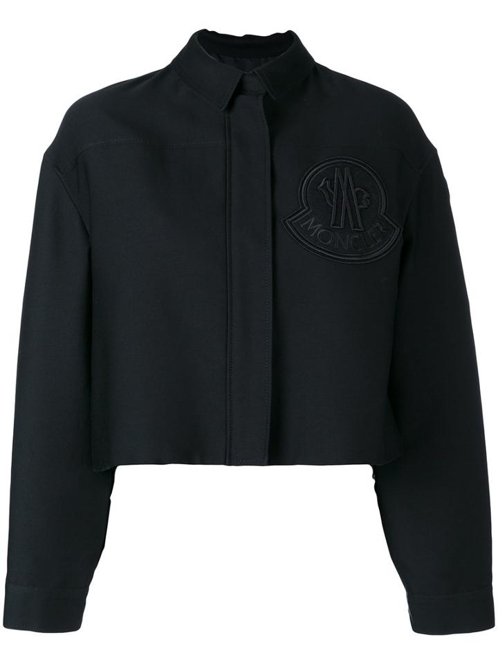 Moncler Gamme Rouge - Cropped Bomber Jacket - Women - Silk/cotton - 0, Women's, Black, Silk/cotton