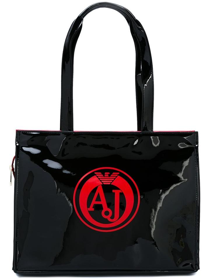 Armani Jeans Varnished Large Shoulder Bag