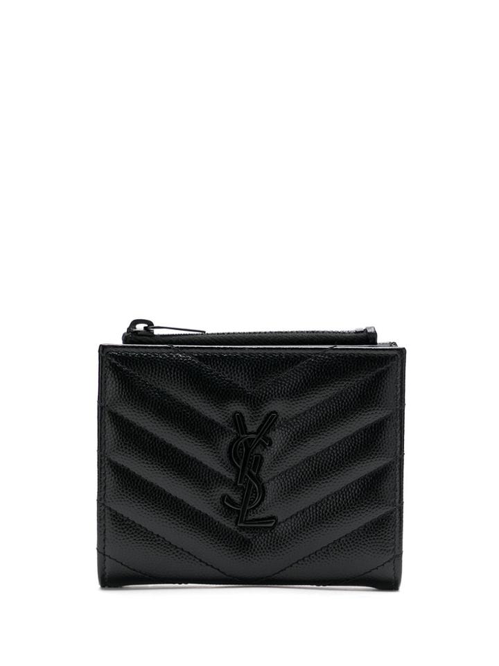 Saint Laurent Quilted Leather Wallet - Black