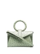 Complet Mint Valery Micro Ostrich Embossed Leather Belt Bag - Green