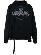 Unravel Project Distressed Logo Hoodie, Men's, Size: Small, Black, Cotton