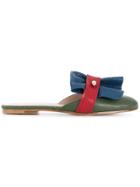 Red Valentino Snakeskin Effect Mules - Green