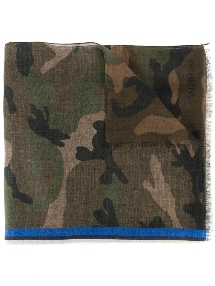 Valentino - Camo Scarf - Men - Silk/modal/cashmere - One Size, Green, Silk/modal/cashmere