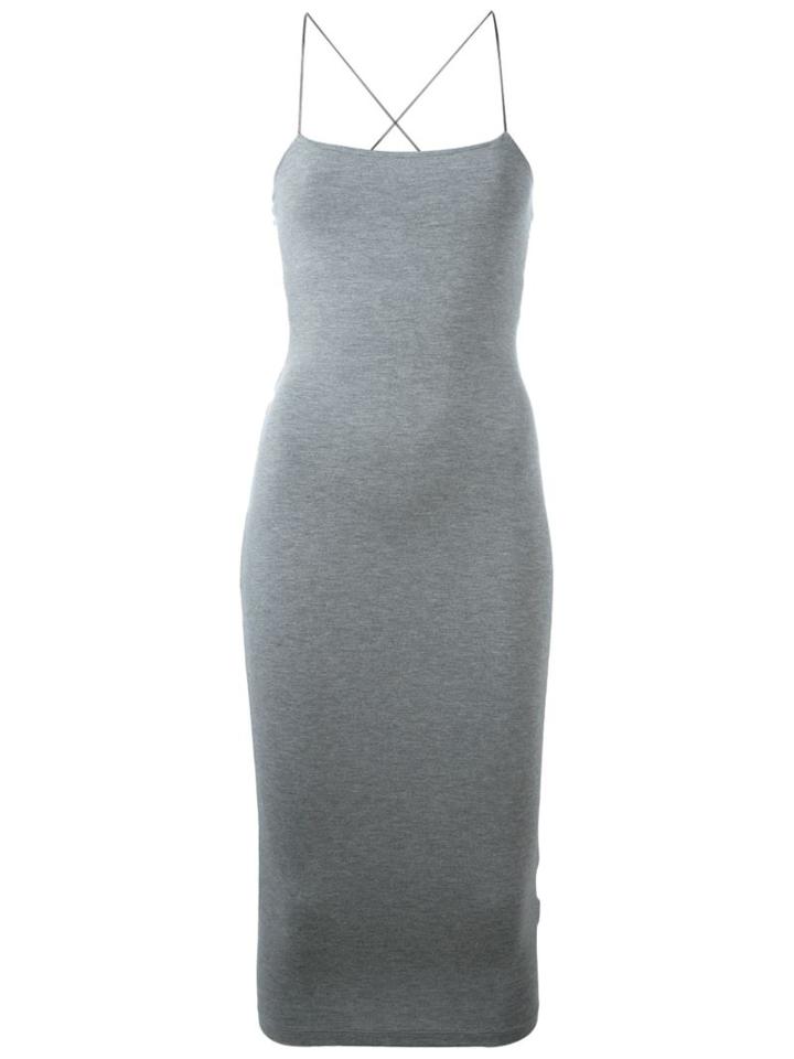 T By Alexander Wang Cut-out Fitted Dress, Women's, Size: L, Grey, Spandex/elastane/modal