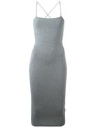T By Alexander Wang Cut-out Fitted Dress, Women's, Size: L, Grey, Spandex/elastane/modal