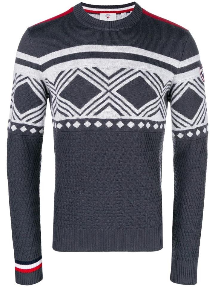 Rossignol Crew Neck Patterned Sweater - Grey