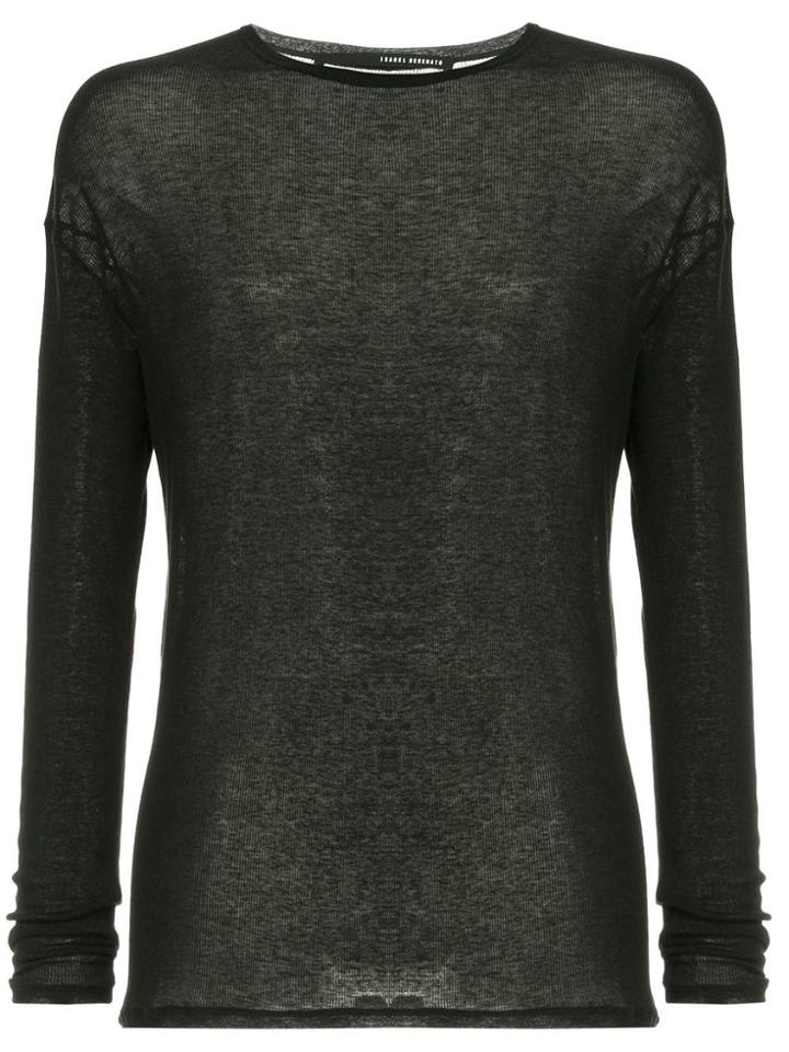 Isabel Benenato Sheer Long Sleeve T-shirt - Black