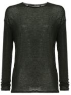 Isabel Benenato Sheer Long Sleeve T-shirt - Black