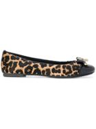 Michael Michael Kors Leopard Print Ballerina Shoes - Brown