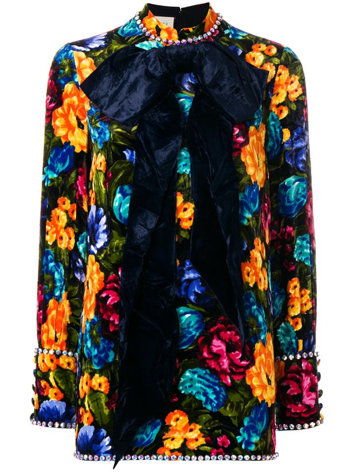 Gucci Floral Embroidered Dress - Multicolour